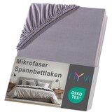 thumbnail of Spannbettlaken DreamScience Mikrofaser - Weich & Anschmiegsam, Rundumgummizug, Bügelfrei 180 - 200x220 + 40 cm Boxspringbett grau