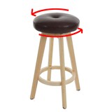 thumbnail of Set van 2 barkrukken Navan, barkruk counter stool, hout imitatieleer draaibaar ~ bordeaux, lichte poten