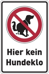 thumbnail of Hinweisschild, Hier kein Hundeklo, Aluminium, 300 x 200 mm - 200x300x0.45 mm Aluminium geprägt