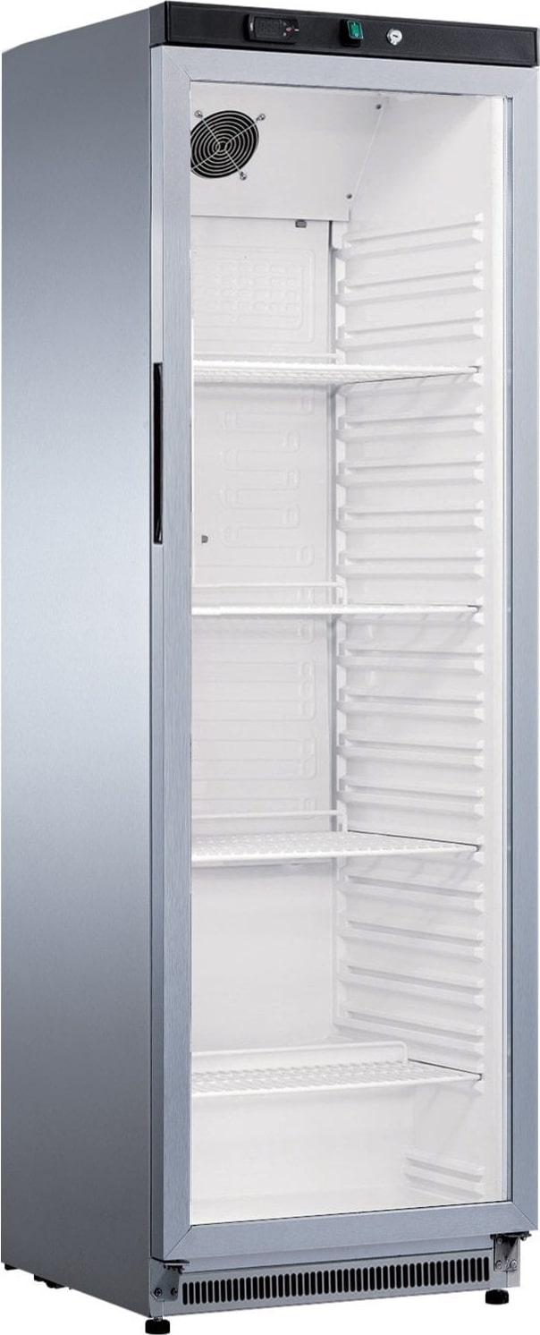 Edelstahl-Kühlmöbel 1 Glastür 400 lt belüftet +0 +10 °C - ZX