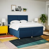 thumbnail of vidaXL Boxspringbett mit Matratze Blau 180x200 cm Stoff