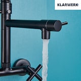 thumbnail of Björn | Gastronomie wandkraan zwart mat | Professionele keukenkraan roestvrij staal twee sproeiers | Dubbele spoelunit wandkraan restaurant