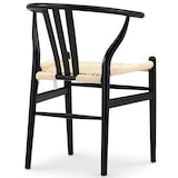 thumbnail of Sillas Kristel con estructura de fresno en color negro y asiento trenzado para hostelería. Mobiliario interior para bar, restaurante y cafetería.