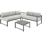 thumbnail of tectake Conjunto de asientos de aluminio Faro con mesa y respaldo ajustable  Gris