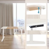 thumbnail of Schreibtisch STAND T3 140 x 70 elektrisch höhenverstellbar weiß/eiche/weiß hjh OFFICE