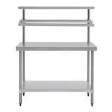 thumbnail of Vogue Arbeitstisch mit Aufsatz und Grundboden 1200x1500x600mm aus Edelstahl