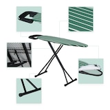 thumbnail of Relaxdays Bügelbrett für Dampfbügeleisen, 121 x 39 cm, höhenverstellbar, klappbar, Ablage, Bügeltisch, grün/schwarz