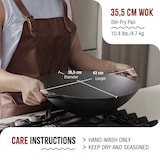 thumbnail of Victoria Wok Gusseisenpfanne Induction 35cm für Feuer, Grill Cast Iron Skillet ohne PTFE, VIC-37291, Schwarz