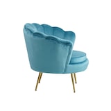 thumbnail of SalesFever Shell fauteuil | hoes velours stof | frame metaal goudkleurig | B 78 x D 76 x H 78,5 cm | blauw