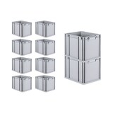 thumbnail of PROREGAL 10x Eurobox NextGen Grip mit Scharnierdeckel & gelben Verschlüssen | HxBxT 32x30x40cm | 30 Liter | Griffe geschlossen | Glatter Boden