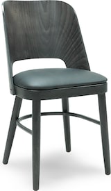 thumbnail of METRO PROFESSIONAL Silla de restaurante tapizada Iselvia, juego de 2, madera de haya, wengé/negro
