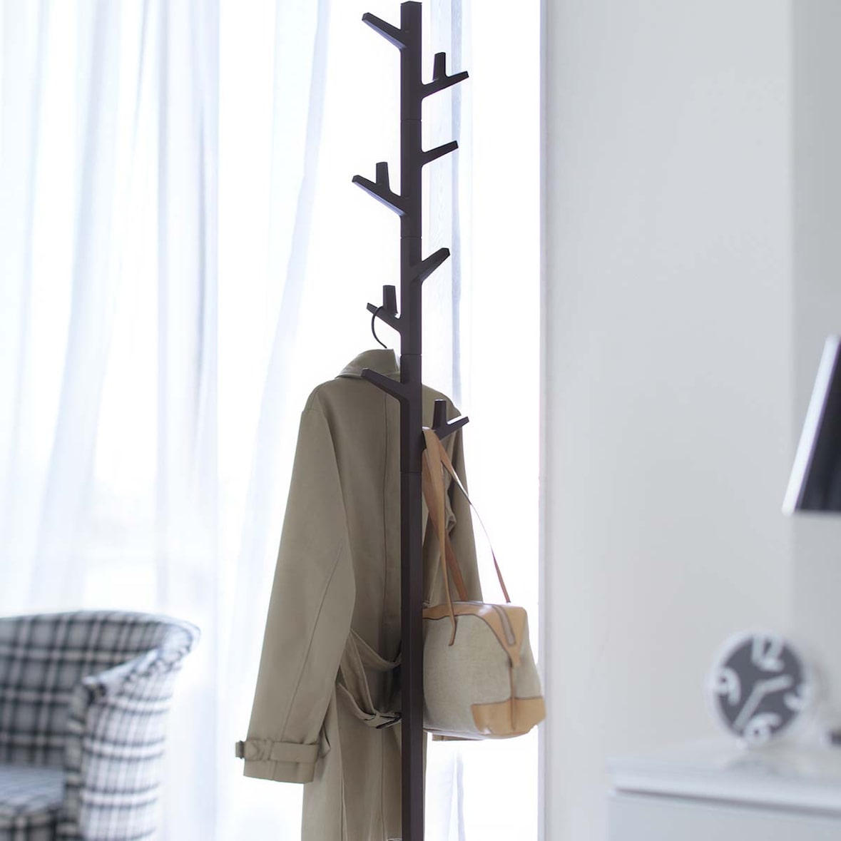 Yamazaki Garderobenständer Kleiderständer Garderobe modern braun mit 8 Haken Branch 07067