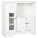 thumbnail of HOMCOM aparador de cocina moderno con puerta de vidrio cajón estante abierto y baldas ajustables mueble auxiliar de almacenaje para comedor 80x30x82cm
