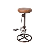 thumbnail of Tabouret cycliste assise cuir, Ø 38 X H73, Assise Ø 31