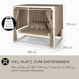 thumbnail of Eremitage Luxus-Hollywoodschaukel 236x210x180 cm Sonnendach Vorhänge Weiß / Dunkles Taupe