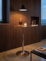 thumbnail of Stehtisch 60x60x105 cm Rund Bartisch Sicherheitsglas Bistrotisch Silber, Moderner Tisch für Bar, Design Partytisch Metall, Hochtisch Messetisch
