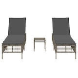 thumbnail of vidaXL Sonnenliegen 2 Stk. mit Tisch Grau Poly Rattan