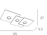 thumbnail of Toplight 3-flammige rechteckige Deckenleuchte mit Platte und GX53-Fassung, graue Struktur, modernes Design 65x37x3cm