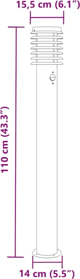 thumbnail of Helloshop26 - Außenstehleuchte mit Sensor silberfarbener Edelstahl Silber 02_0042525