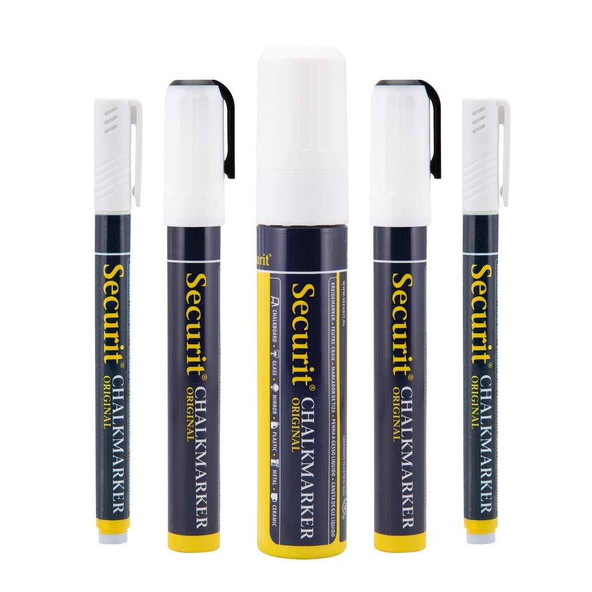Securit® Set von 5 Flüssigkreide-Markern - Kreativfreiheit für Gastronomieprofis