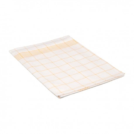 Geschirrtücher 50x70 cm aus Halbleinen, kariert gelb-weiss. 10er Set  - LTITEX