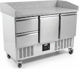 thumbnail of Romux® Pizzatisch 1 Tür und 4 Schubladen 140x70 cm mit Arbeitsfläche aus Granit mit Umluftkühlung | Pizzakühltisch aus Edelstahl