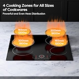 thumbnail of Placa de cocción de vitrocerámica CDV 60 cm, 4 zonas, 9 niveles, control táctil, 6000 W, CDVER604