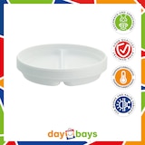 thumbnail of DayBays Plastikteller 2 Geteilt 300 Stk. Weiß Rund Menüteller Plastik Teller 22 cm Einweg Spülmaschinenbeständig