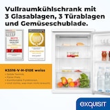 thumbnail of Exquisit Kühlschrank ohne Gefrierfach, 133 Liter, Vollraumkühlschrank freistehend, Türanschlag Wechselbar, KS516-V-H-010E weiss