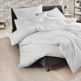 thumbnail of Decoper ® Mako-Satin Bettwäsche aus 100% Baumwolle | Atmungsaktiv & kuschelig weich | Farbe Weiß | 2 teilig - 135 x 200 cm + 80 x 80 cm