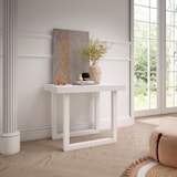 thumbnail of Consolle allungabile, Tavolo consolle allungabile, 262x90x73cm, Per 12 persone, Gambe in legno, Stile moderno, Bianco _ 371_49
