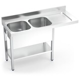 thumbnail of Lava-loiça em aço inox para máquina de lavar loiça com 2 cubas e escorredor direito