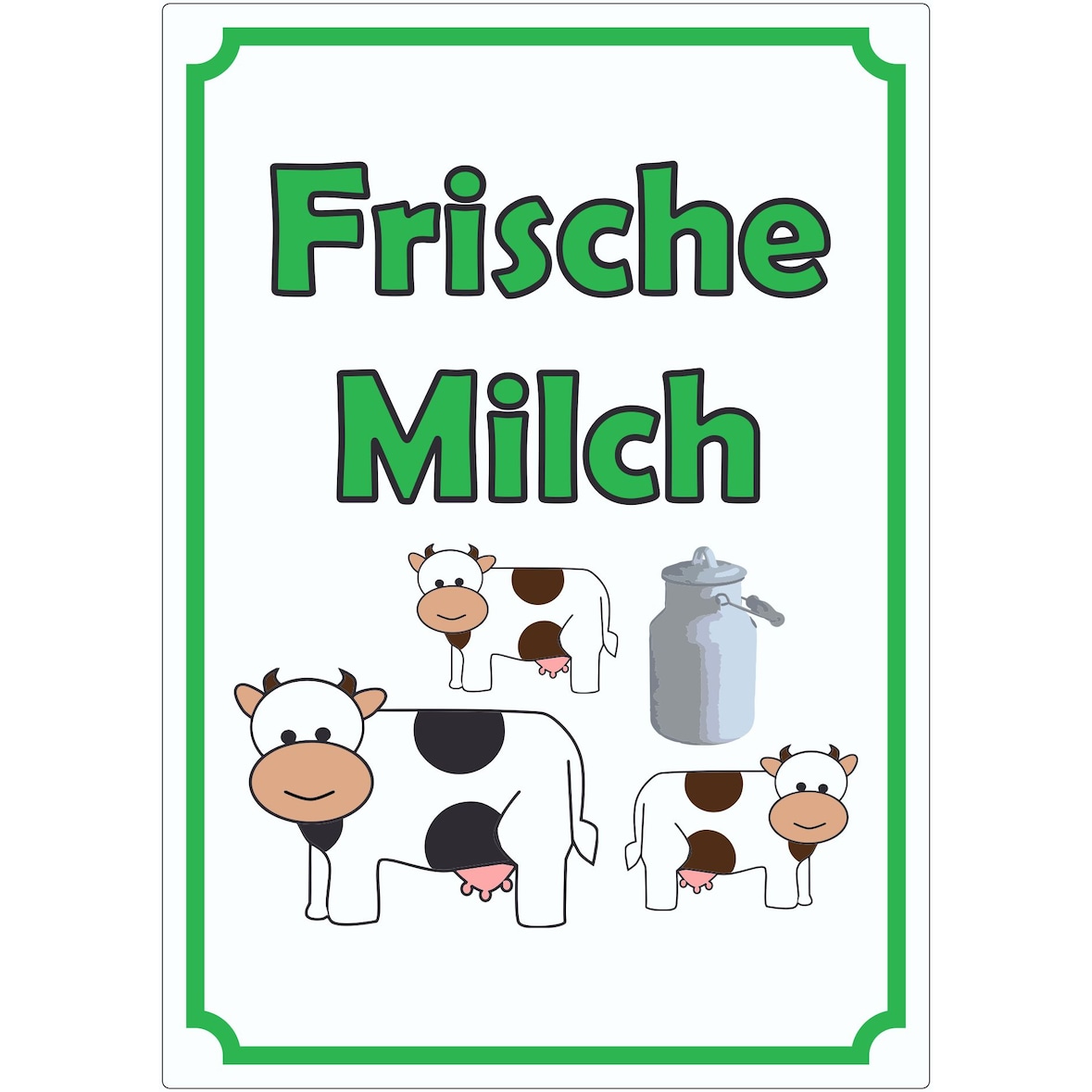 Frische Milch Aufkleber Hochkant A4 (210x297mm)
