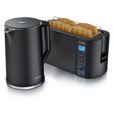 thumbnail of Arendo Frühstücksset, Wasserkocher ELEGANT 1,5 Liter, 4-Scheiben Langschlitz Toaster, Schwarz