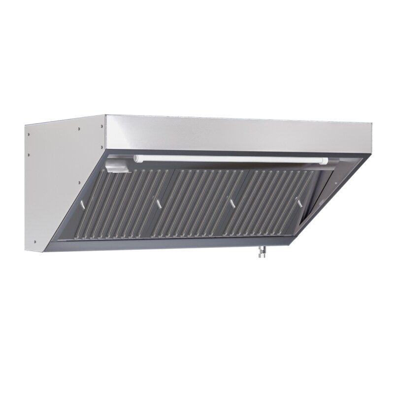 Hotte Snack Profondeur 900 avec Led et Sans Moteur - Longueur 1600 - Dynasteel
