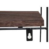 thumbnail of Wandplank HWC-K76, Hangende plank Zwevende plank, 4 planken Metalen massief hout Industrieel 45x45x11cm ~ donkerbruin