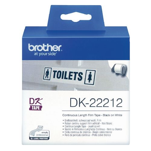 Brother QL Etikettenrolle Authentisch DK-22212 DK-22212 Haftend Schwarz auf Weiß 62 x 62 mm  15 m