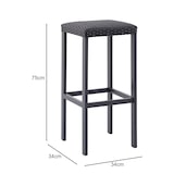 thumbnail of METRO PROFESSIONAL Taburete de bar Gastro Balsario, aluminio/ratán PE, negro