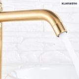 thumbnail of Julia | Rubinetto da bagno alto Hotel Gastro Gold spazzolato |Rubinetto premium in acciaio inossidabile per lavelli alti |Rubinetto ad alta pressione