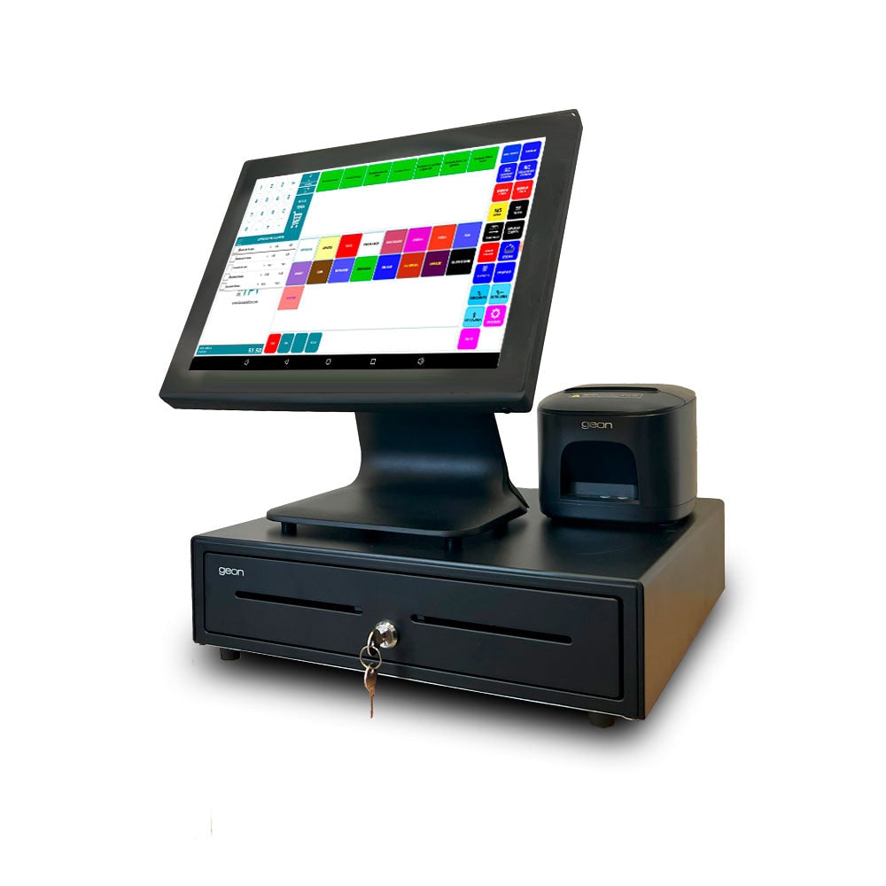 Pacchetto TPV Geon Sunpos Windows 15,1" con stampante + cassetto