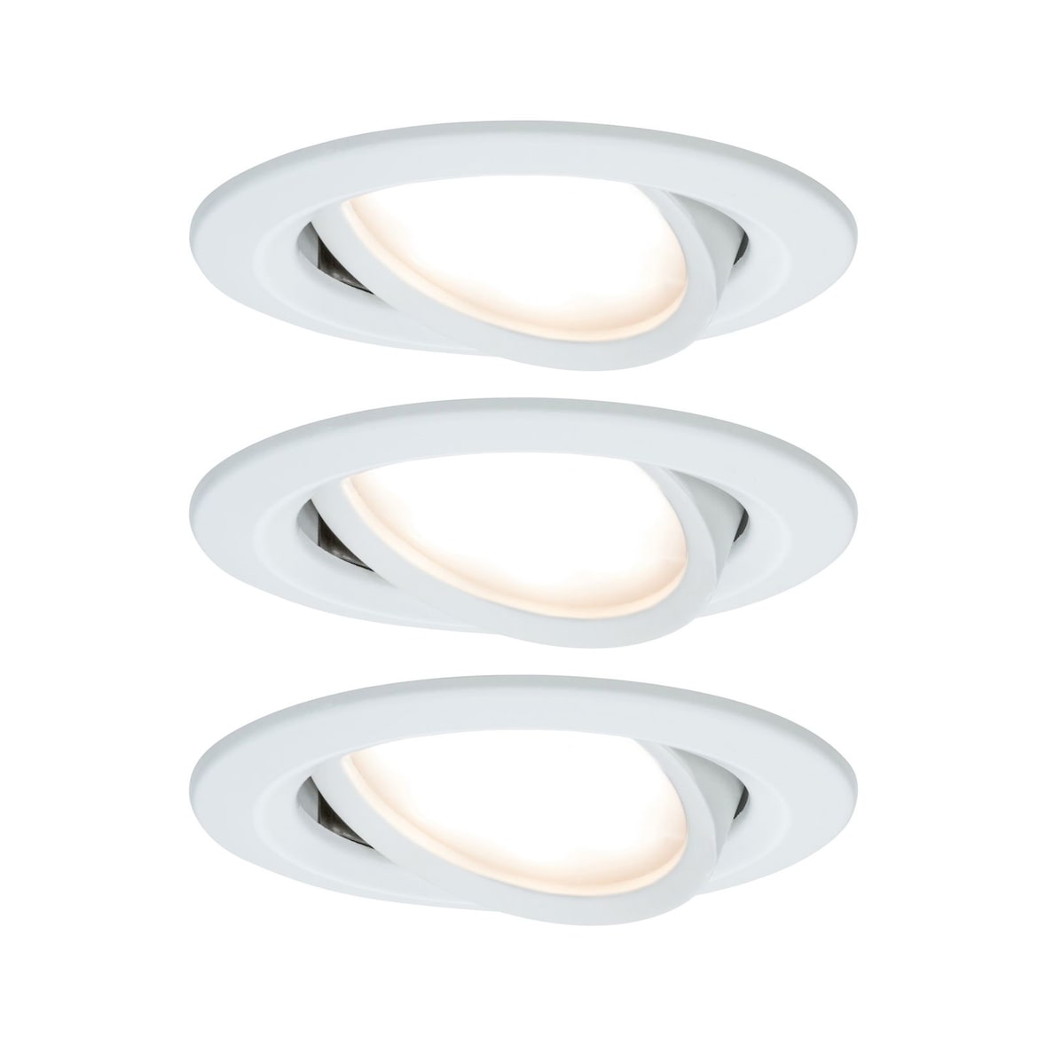 Paulmann Spot encastré LED Nova Coin Kit de 3 orientable  rond 84mm 50° Coin 3x6W 3x470lm 230V  2700K Blanc dépoli 93449
