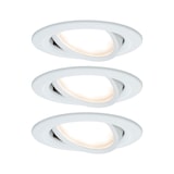 thumbnail of Paulmann Spot encastré LED Nova Coin Kit de 3 orientable  rond 84mm 50° Coin 3x6W 3x470lm 230V  2700K Blanc dépoli 93449