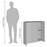 thumbnail of vidaXL Badschrank mit Speicher mit Tür Grau 100 x 36 x 102 cm Rattan