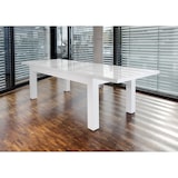 thumbnail of SalesFever uitschuifbare eettafel 180 x 90 cm | Hoogglans lak | MDF hout | B 180/260 x D 90 x H 75 cm | Wit