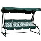 thumbnail of Columpio de jardín 4 plazas MIZAR XL reclinable y convertible en cama, estructura de metal, techo regulable de poliéster impermeable (Verde Begonia)
