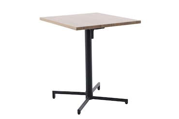 METRO PROFESSIONAL Mesa de bistrô dobrável Aveiro, aço, impressão com efeito de madeira, 60 x 70 cm, retangular, natural/preto