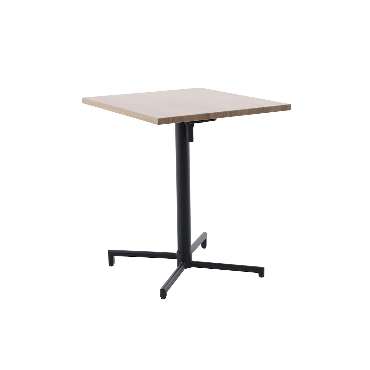 METRO PROFESSIONAL Mesa de bistrô dobrável Aveiro, aço, impressão com efeito de madeira, 60 x 70 cm, retangular, natural/preto