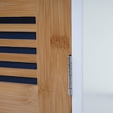 thumbnail of Badezimmerset HWC-A85, Badmöbel Hochschrank Waschbeckenunterschrank Hängeschrank Kommode Bambus, MVG-zertifiziert weiß