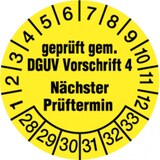 thumbnail of Dreifke® Prüfplakette, DGUV Vorschrift 4 Nächster Prüftermin, ge - 30 mm Folie selbstklebend, 10 St