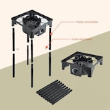 thumbnail of Réchaud à Gaz 1 feu 4500W 4 pieds modulables 3 Hauteurs Bruleur en fonte - Cuisine Extérieure 40 x 40 x H78cm Allumage Piezo